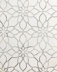 Mirror Glass & White Thassos Marble Floral Waterjet Mosaic Tile