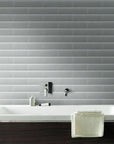 Modern Gray Textured Glass Subway Mosaic Tile Bathroom Backsplash
