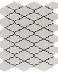 Glossy Crackled Porcelain Cream Arabesque Tile | TileBuys