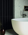 Onyx Black Ceramic Linterna Mosaic Tile - TileBuys
