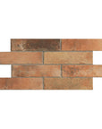 Orange Red Brick Look Subway Porcelain Tile - TileBuys