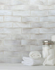 Pearlescent Hot Glass 2x6 Subway Mosaic Tile Backsplash