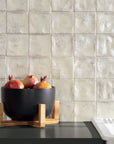 Perla Glossy Antique White Ceramic 4 x 4 Tile - TileBuys