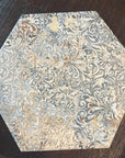 Rust Red and Boho Blue Carpet Look Hexagon Tile