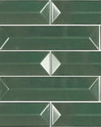 Spectrum Ceramic 3D 3x12 Subway Tile in Glossy Palm Green - TileBuys