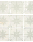 Starburst Deco 5 x 5 Tile in Glossy White Ceramic - TileBuys