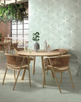 Starline Pattern Hexagon Porcelain Tiles in Gray Green - TileBuys