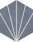 Starline Pattern Hexagon Porcelain Tiles in Sapphire Blue - TileBuys