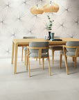 White Starline Pattern Hexagon Tile Wall
