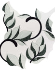 Thassos White, Nero Black, and Verde Green Leaf Marble Waterjet Mosaic Tile - TileBuys