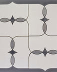 Villa Deco Tile in White Thassos & Palissandro Blue Marble | TileBuys