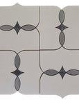 Villa Deco Tile in White Thassos & Palissandro Blue Marble | TileBuys
