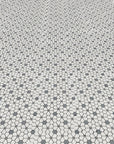 White and Blue Gray Marble Hex Flower Tile Floor