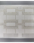 Modern Deco Waterjet Mosaic Tile in White Thassos & Mother of Pearl | TileBuys