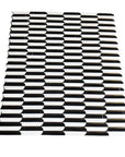 White Thassos, Nero Marquina Black Marble, and Brass Elongated Scallop Waterjet Mosaic Tiles