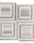 Wooden White and White Thassos Marble Waterjet Mosaic Tile in Contemporary Piazza - TileBuys