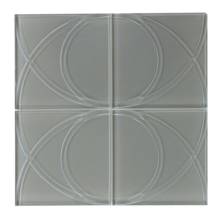 Grey Glass Mosaic Tile with Raised Circles Pattern | TileBuys