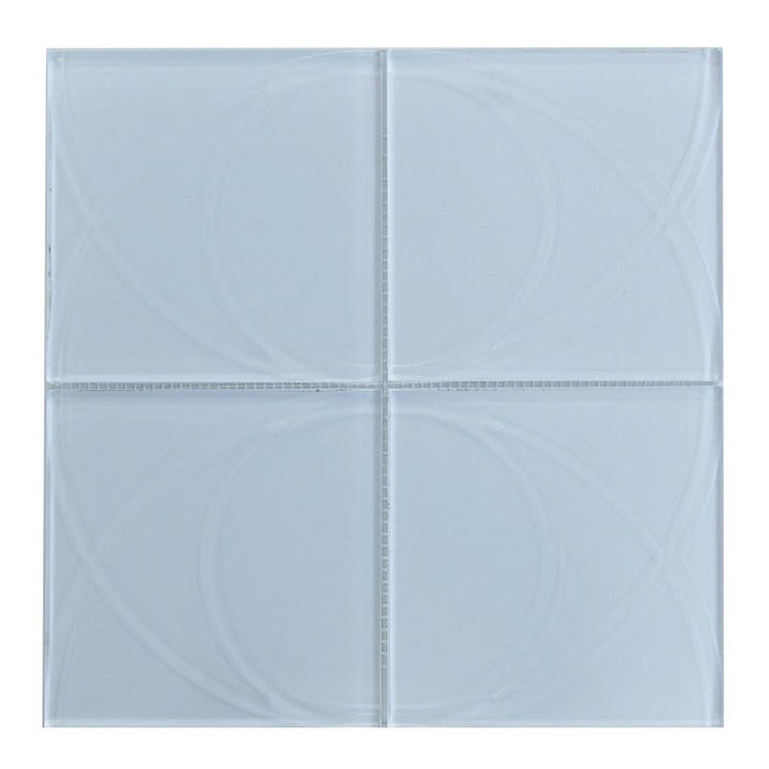 White Glass Mosaic Tile with Raised Circles Pattern | TileBuys