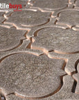 4.6 Sq Ft of Arabesque Crackled Glass Mosaic Wall Tile in Dark Taupe | TileBuys