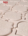 4.6 Sq Ft of Arabesque Crackled Glass Mosaic Wall Tile in Pink Beige | TileBuys