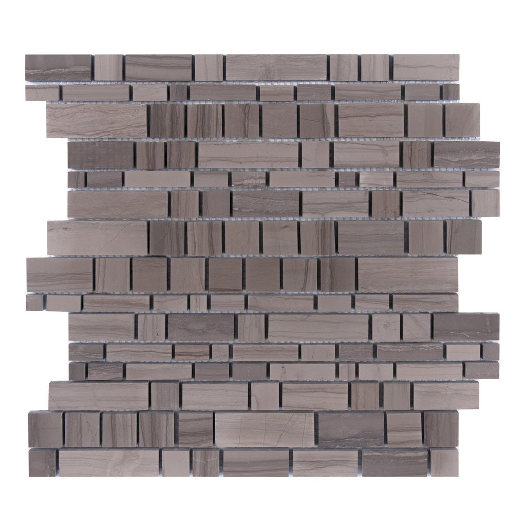 Athens Marble Mosaic Tile - Linear Squares and Rectangles - Honed | TileBuys