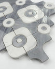 4.2 Sq Ft of Bardiglio Grey and Carrara White Marble Waterjet Mosaic Tile in Blend Geometric | TileBuys