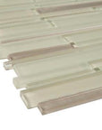 5.2 Sq Ft of Beige Artisan Glass Simple Strip Mosaic Tile in Sioux Falls | TileBuys
