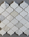 Calacatta (Calcutta) Marble Waterjet Mosaic Tile in 3" Arabesque Lanterns | TileBuys