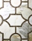 Calacatta Gold Marble and Athens Brown Waterjet Mosaic Tile in Sinuous | TileBuys
