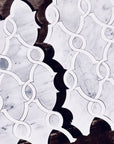 Carrara Bianco and White Thassos Marble Waterjet Mosaic Tile in Bellagio | TileBuys