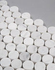 Carrara Bianco Marble Mosaic Tile - 1" Penny Rounds - Polished | TileBuys