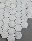 Carrara Bianco Marble Mosaic Tile - 2" Hexagons - Polished or Honed | TileBuys