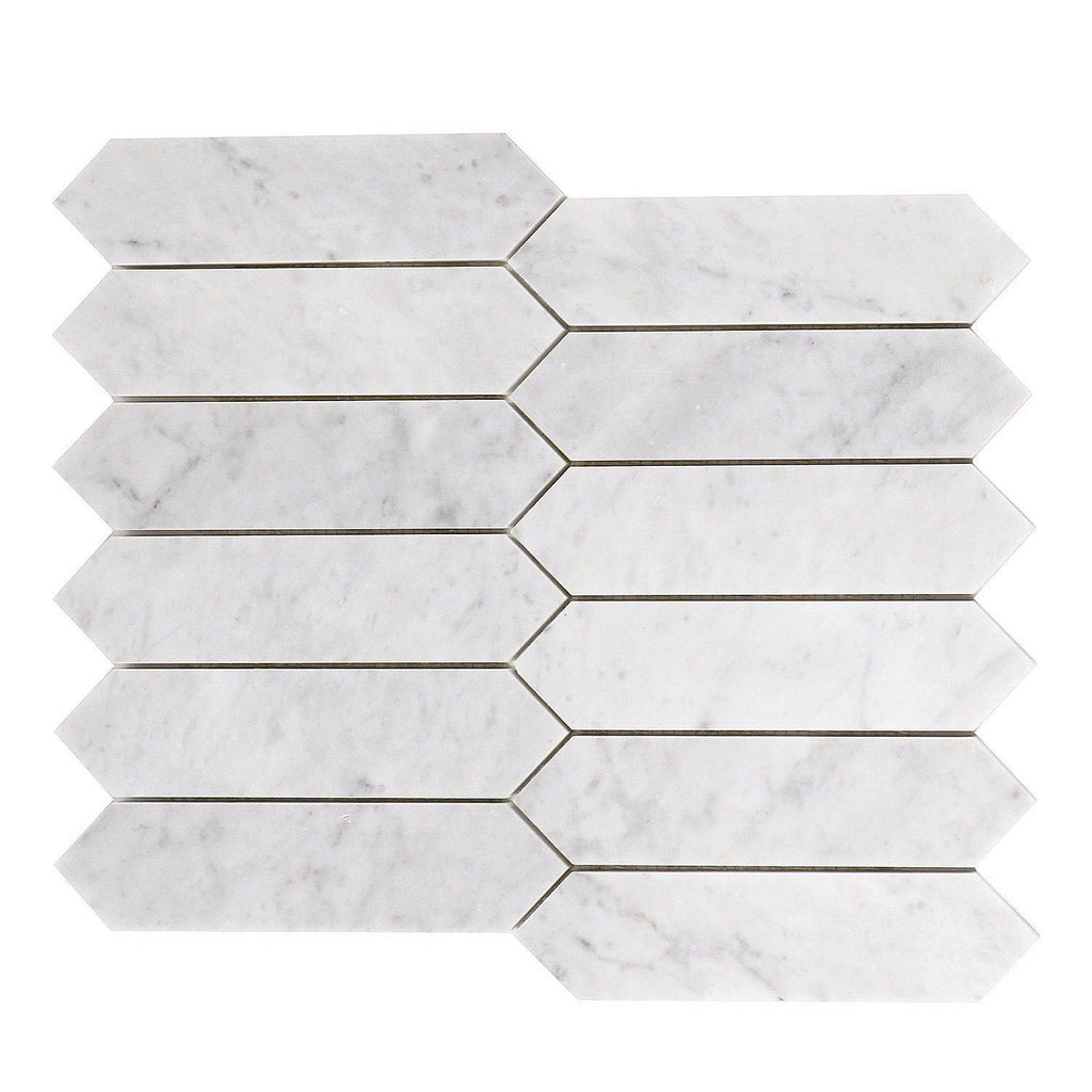 Picket Tile in Carrara Bianco Marble Mosaic Tile | TileBuys