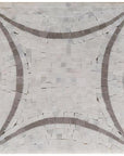 Carrara (Carrera) Venato and Lady Gray Marble Mosaic Tile - Floral Pattern - Polished | TileBuys