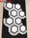 Carrara (Carrera) Venato and Nero Black Marble Waterjet Mosaic Tile in Double Hexagon | TileBuys