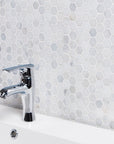 Carrara (Carrera) Venato Marble Mosaic Tile - 1” Hexagons - Polished or Honed | TileBuys