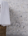 Carrara (Carrera) Venato Marble Mosaic Tile - 1” Hexagons - Polished or Honed | TileBuys