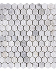 Carrara (Carrera) Venato Marble Mosaic Tile - 1” Hexagons - Polished or Honed | TileBuys