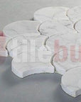 Carrara (Carrera) Venato Marble Mosaic Tile - Fan Shaped Shell Pattern - Polished | TileBuys