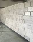 Carrara Venato Marble Mosaic Tile in Beveled 2x4" Mini Brick Subway Tiles Pattern - Polished | TileBuys
