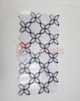 4.2 SQ FT of Carrara White and Bardiglio Grey Marble Waterjet Mosaic Tile in Petal Blossoms | TileBuys