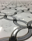 4.2 SQ FT of Carrara White and Bardiglio Grey Marble Waterjet Mosaic Tile in Petal Blossoms | TileBuys