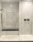 4.2 SQ FT of Carrara White and Bardiglio Grey Marble Waterjet Mosaic Tile in Petal Blossoms | TileBuys