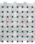 5 Sq Ft of Carrara White and Nero Black Marble Mosaic Tile in 1x2" Basketweave Pattern | TileBuys