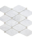 4.6 Sq Ft of Carrara White and Cinderella Grey Marble Mosaic Tile in White Diamonds | TileBuys