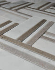 4.6 Sq Ft of Carrara White and Lady Grey Marble Mosaic Tile in Herringbone Strips | TileBuys