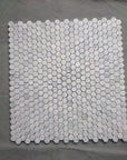 4.4 Sq Ft of Carrara White Marble Mosaic Tile in 1" Hexagons Pattern - Polished or Honed | TileBuys