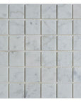 5 Sq Ft of Carrara White Marble Mosaic Tile in 2" Squares Pattern | TileBuys