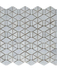 4.5 Sq Ft of Carrara White Marble Mosaic Tile in Triangular Geometric | TileBuys