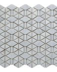 4.5 Sq Ft of Carrara White Marble Mosaic Tile in Triangular Geometric | TileBuys